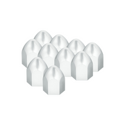 UP-10062P 1" x 1 5/8" Chrome Plastic Bullet Nut Cover - Push-On (10 Pack)