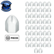 1" X 1 5/8" Chrome Plastic Bullet Nut Cover - Push-On (50-Pack) Light Gray
