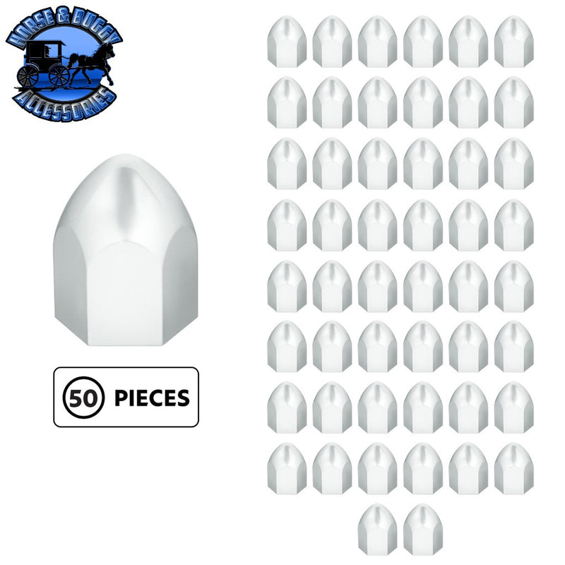 1" X 1 5/8" Chrome Plastic Bullet Nut Cover - Push-On (50-Pack) Light Gray