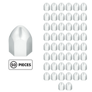UP-10062P50 1" X 1 5/8" Chrome Plastic Bullet Nut Cover - Push-On (50-Pack)