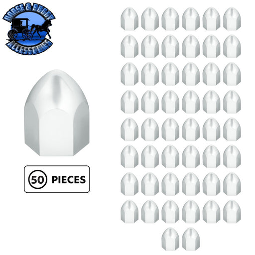 1" X 1 5/8" Chrome Plastic Bullet Nut Cover - Push-On (50-Pack) Light Gray