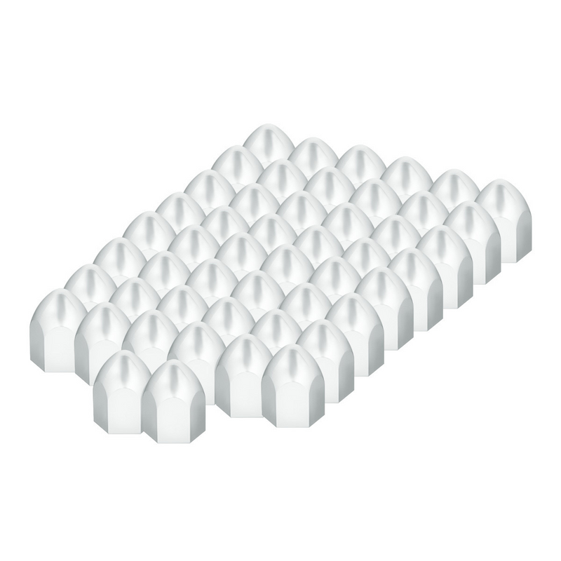 UP-10062P50 1" X 1 5/8" Chrome Plastic Bullet Nut Cover - Push-On (50-Pack)