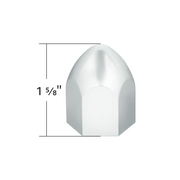 UP-10062P50 1" X 1 5/8" Chrome Plastic Bullet Nut Cover - Push-On (50-Pack)