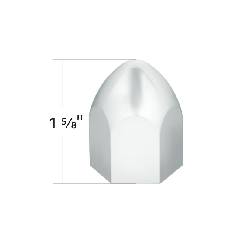 UP-10062P50 1" X 1 5/8" Chrome Plastic Bullet Nut Cover - Push-On (50-Pack)