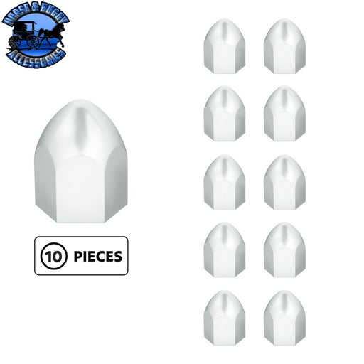 UP-10062P 1" x 1 5/8" Chrome Plastic Bullet Nut Cover - Push-On (10 Pack) NUT COVER Light Gray