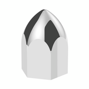 UP-10063P 11/16" X 1-5/16" Chrome Plastic Bullet Nut Cover - Push-On (10-Pack)
