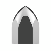 UP-10063P 11/16" X 1-5/16" Chrome Plastic Bullet Nut Cover - Push-On (10-Pack)