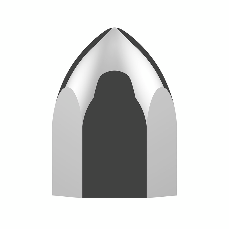 UP-10063P 11/16" X 1-5/16" Chrome Plastic Bullet Nut Cover - Push-On (10-Pack)