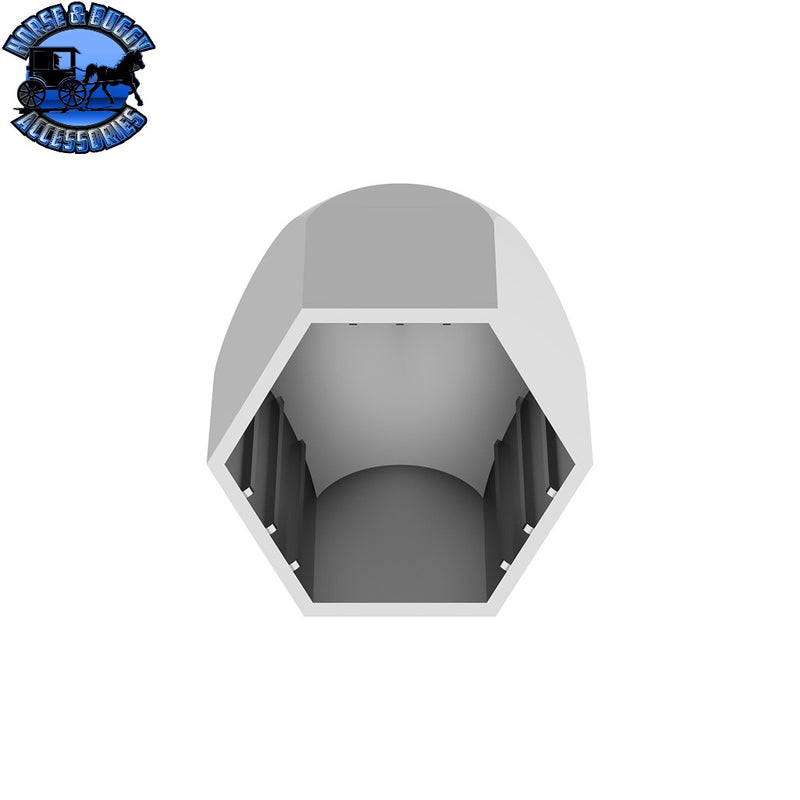 UP-10063 11/16" X 1-5/16" Chrome Plastic Bullet Nut Cover - Push-On Gray