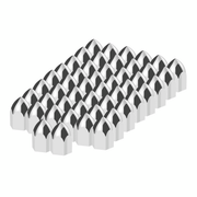 UP-10063P50 11/16" X 1-5/16" Chrome Plastic Bullet Nut Cover - Push-On (50-Pack)