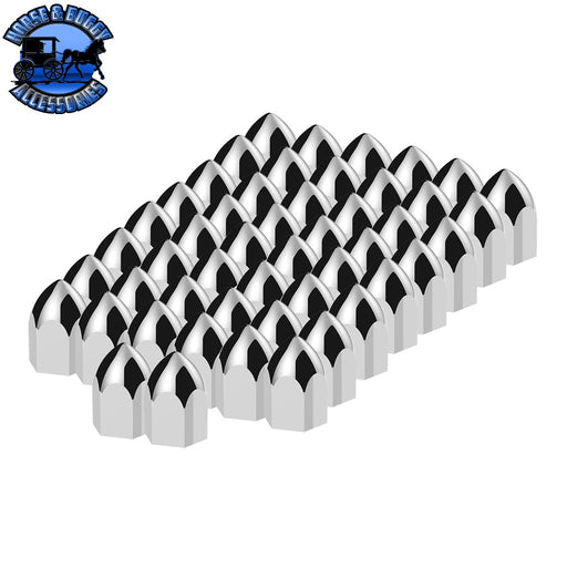 UP-10063P50 11/16" X 1-5/16" Chrome Plastic Bullet Nut Cover - Push-On (50-Pack) NUT COVER Black