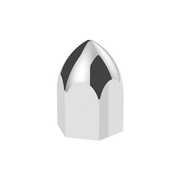 UP-10063P50 11/16" X 1-5/16" Chrome Plastic Bullet Nut Cover - Push-On (50-Pack)