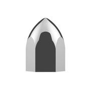 UP-10063P50 11/16" X 1-5/16" Chrome Plastic Bullet Nut Cover - Push-On (50-Pack)