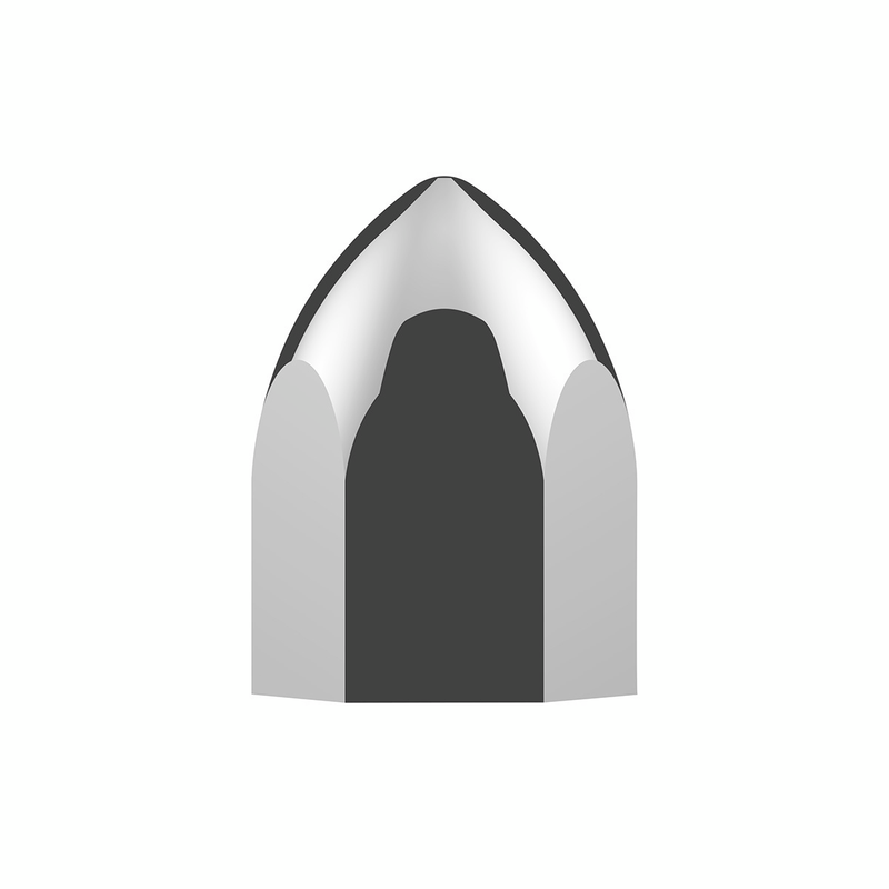 UP-10063P50 11/16" X 1-5/16" Chrome Plastic Bullet Nut Cover - Push-On (50-Pack)