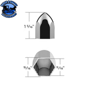 UP-10063P50 11/16" X 1-5/16" Chrome Plastic Bullet Nut Cover - Push-On (50-Pack) NUT COVER Gray