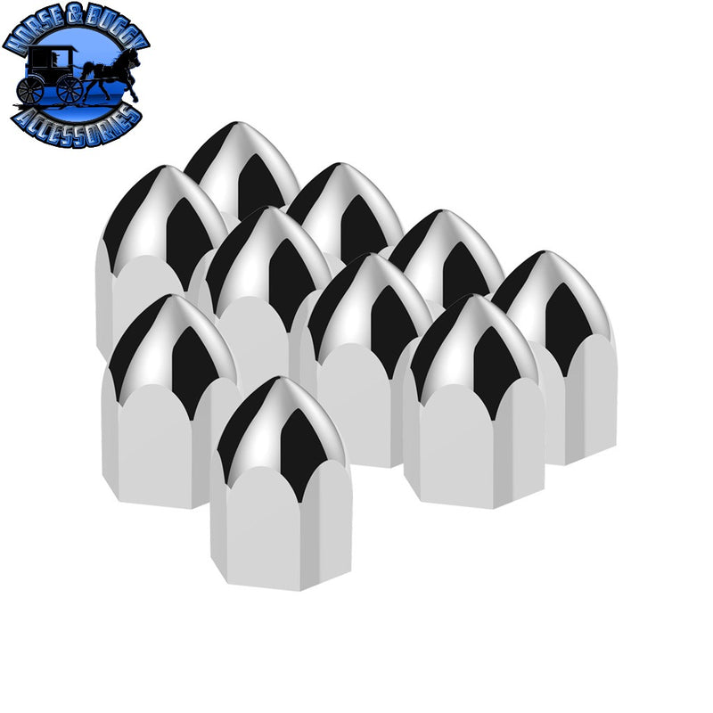 UP-10063P 11/16" X 1-5/16" Chrome Plastic Bullet Nut Cover - Push-On (10-Pack) NUT COVER Black