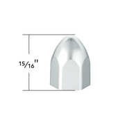 UP-10065P 3/4 x 15/16 Chrome Plastic Bullet Nut Covers - Push-On (10-Pack)