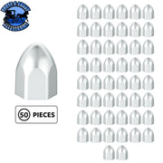 UP-10065P50 9/16" x 15/16" Chrome Plastic Bullet Nut Covers - Push-On (50-Pack) NUT COVER Light Gray