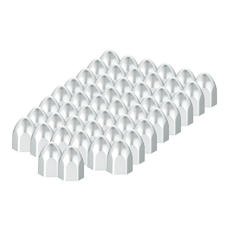 UP-10065P50 3/4" x 15/16" Chrome Plastic Bullet Nut Covers - Push-On (50-Pack)