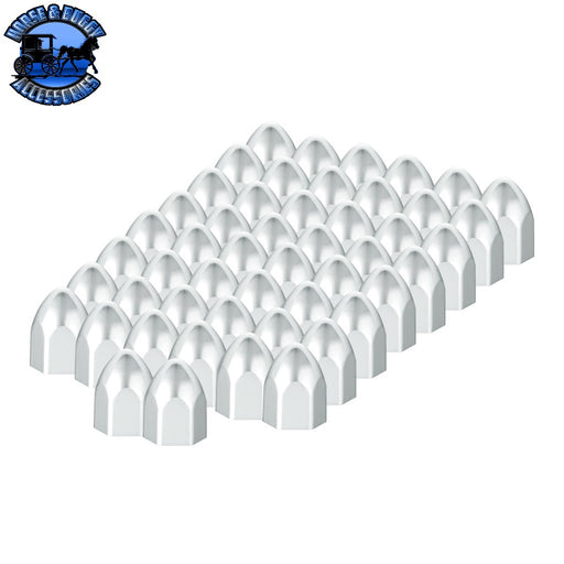 UP-10065P50 9/16" x 15/16" Chrome Plastic Bullet Nut Covers - Push-On (50-Pack) NUT COVER Light Gray