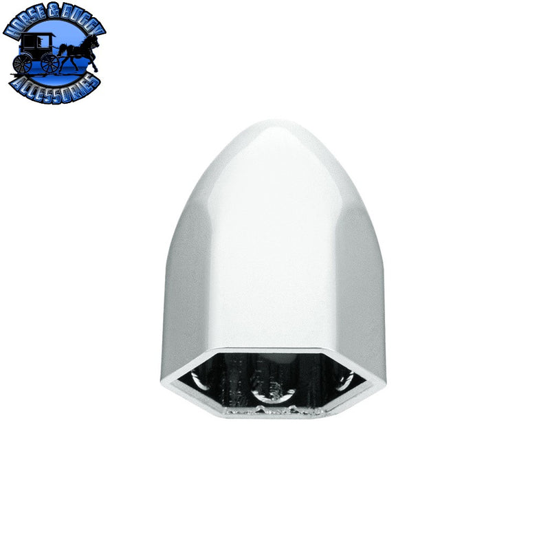 UP-10065P50 9/16" x 15/16" Chrome Plastic Bullet Nut Covers - Push-On (50-Pack) NUT COVER Light Gray