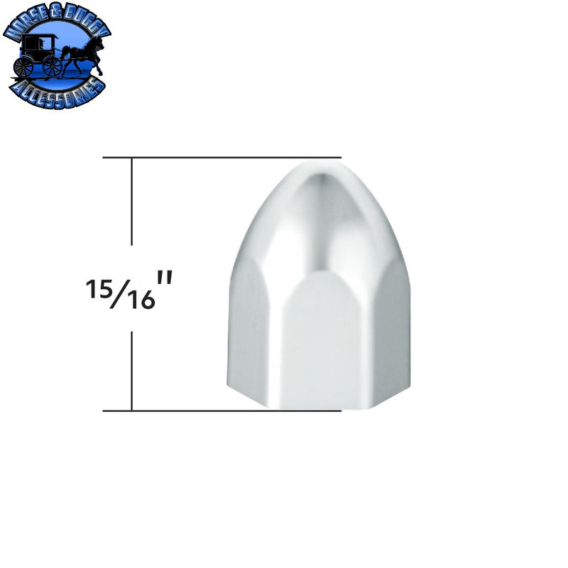 UP-10065P50 9/16" x 15/16" Chrome Plastic Bullet Nut Covers - Push-On (50-Pack) NUT COVER Light Gray