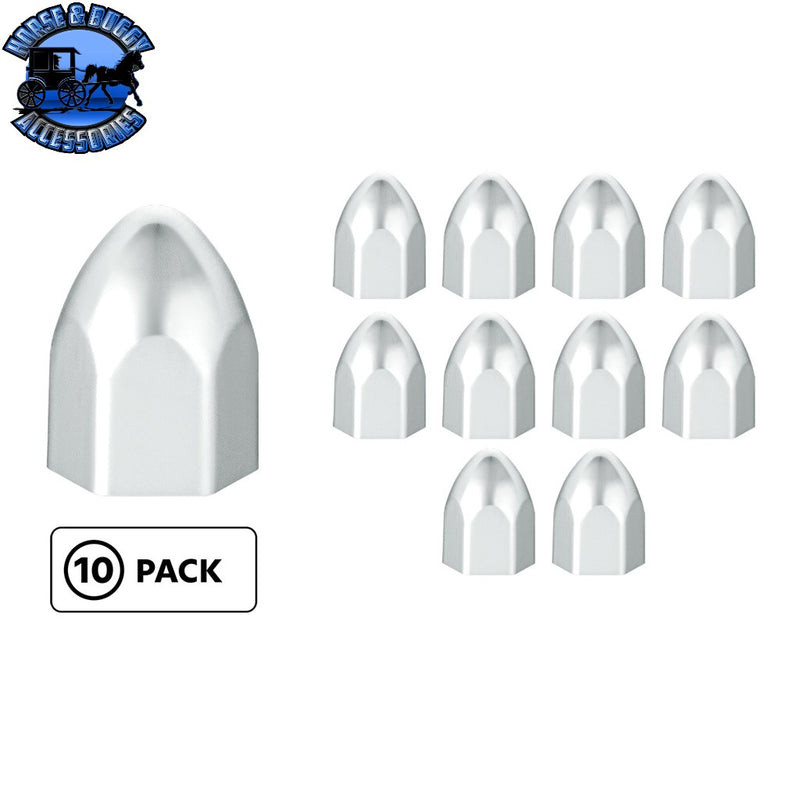 UP-10065P 9/16" x 15/16" Chrome Plastic Bullet Nut Covers - Push-On (10-Pack) NUT COVER Light Gray