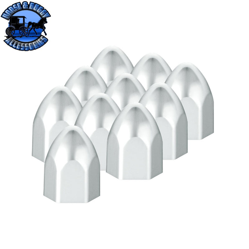 UP-10065P 9/16" x 15/16" Chrome Plastic Bullet Nut Covers - Push-On (10-Pack) NUT COVER Light Gray