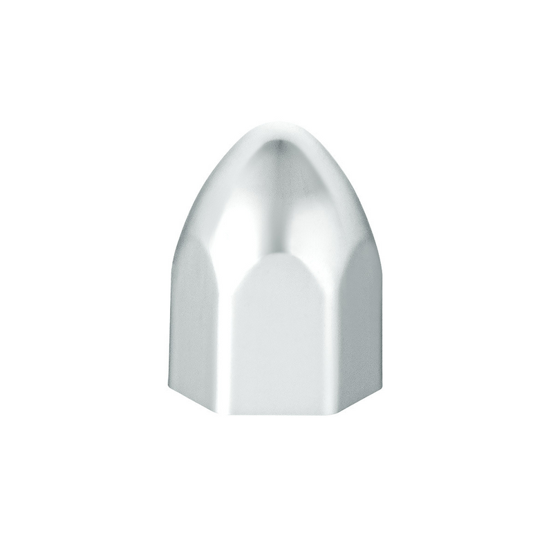 UP-10066P 1/2" x 15/16" Chrome Plastic Bullet Nut Covers - Push-On (10-Pack)
