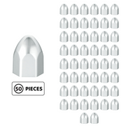 UP-10066P50 1/2" X 15/16" Chrome Plastic Bullet Nut Cover - Push-On (50-Pack)