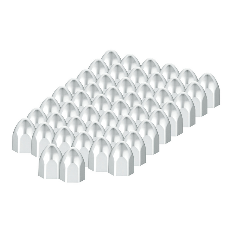 UP-10066P50 1/2" X 15/16" Chrome Plastic Bullet Nut Cover - Push-On (50-Pack)