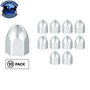 UP-10066P 1/2" x 15/16" Chrome Plastic Bullet Nut Covers - Push-On (10-Pack) Light Gray