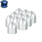 UP-10066P 1/2" x 15/16" Chrome Plastic Bullet Nut Covers - Push-On (10-Pack) Light Gray