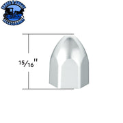 UP-10066P 1/2" x 15/16" Chrome Plastic Bullet Nut Covers - Push-On (10-Pack) Light Gray