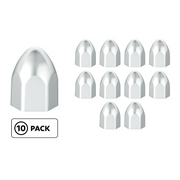 UP-10067P 7/16" x 3/4" Chrome Plastic Bullet Nut Covers - Push-On (10-Pack)