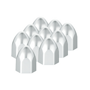 UP-10067P 7/16" x 3/4" Chrome Plastic Bullet Nut Covers - Push-On (10-Pack)