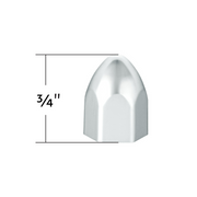 UP-10067P 7/16" x 3/4" Chrome Plastic Bullet Nut Covers - Push-On (10-Pack)