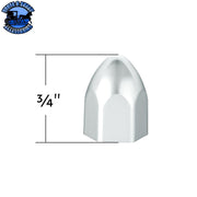 7/16" X 3/4" Chrome Plastic Bullet Nut Cover - Push-On Light Gray