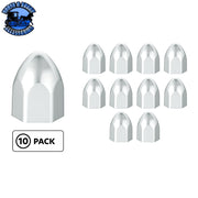 7/16" x 3/4" Chrome Plastic Bullet Nut Covers - Push-On (10-Pack) Light Gray