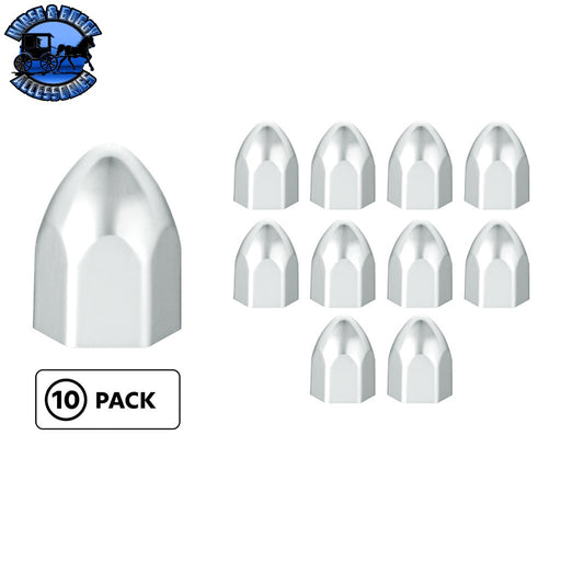 7/16" x 3/4" Chrome Plastic Bullet Nut Covers - Push-On (10-Pack) Light Gray
