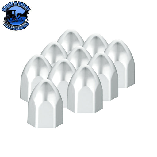 7/16" x 3/4" Chrome Plastic Bullet Nut Covers - Push-On (10-Pack) Light Gray