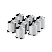 UP-10068P 3/4" x 1-1/2" Chrome Plastic Pointed Nut Covers - Push-On (10-Pack)
