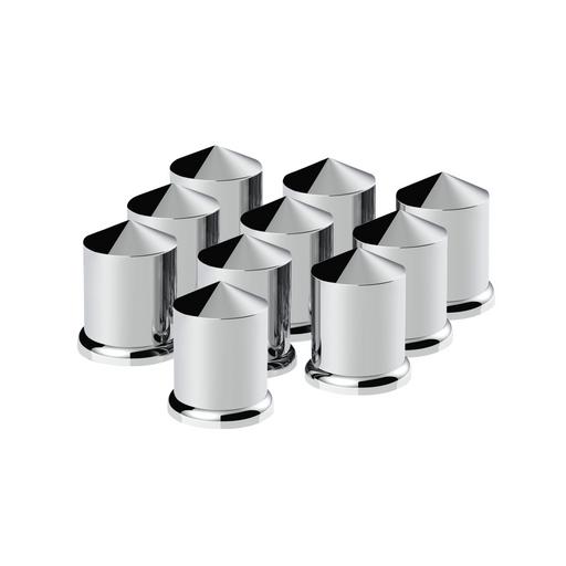 UP-10068P 3/4" x 1-1/2" Chrome Plastic Pointed Nut Covers - Push-On (10-Pack)