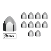 UP-10069P 3/4" X 1 3/8" Chrome Plastic Bullet Nut Cover - Push-On (10-Pack)