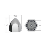 UP-10069P 3/4" X 1 3/8" Chrome Plastic Bullet Nut Cover - Push-On (10-Pack)