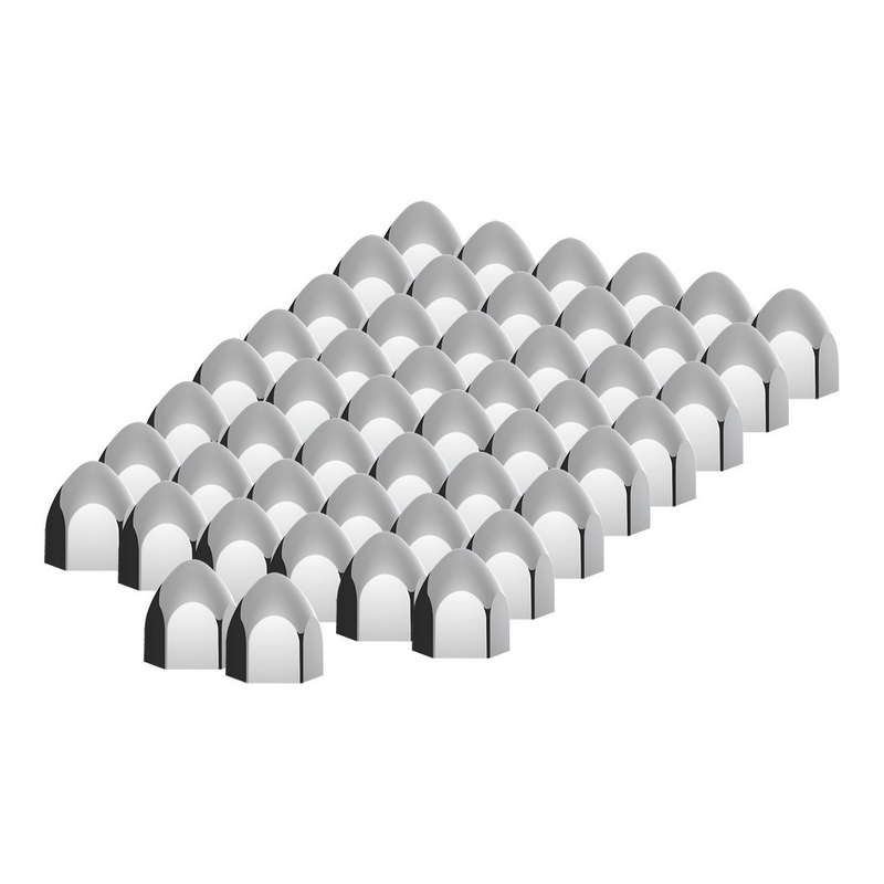 UP-10069P50 3/4" X 1 3/8" Chrome Plastic Bullet Nut Cover - Push-On (50-Pack)