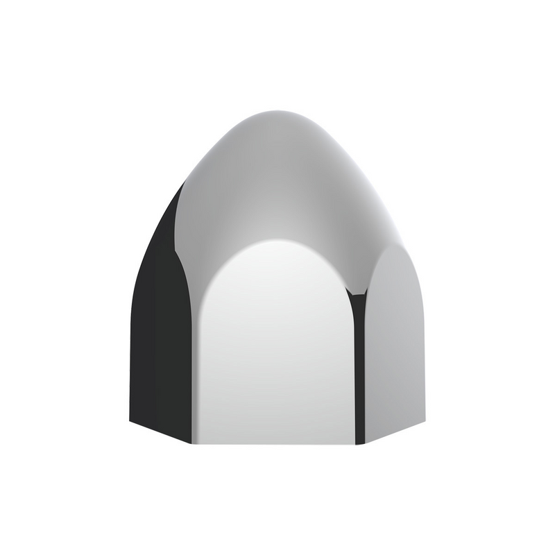 UP-10069P50 3/4" X 1 3/8" Chrome Plastic Bullet Nut Cover - Push-On (50-Pack)