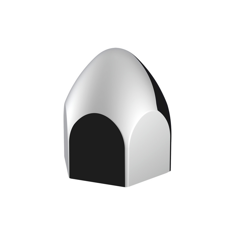 UP-10069P50 3/4" X 1 3/8" Chrome Plastic Bullet Nut Cover - Push-On (50-Pack)