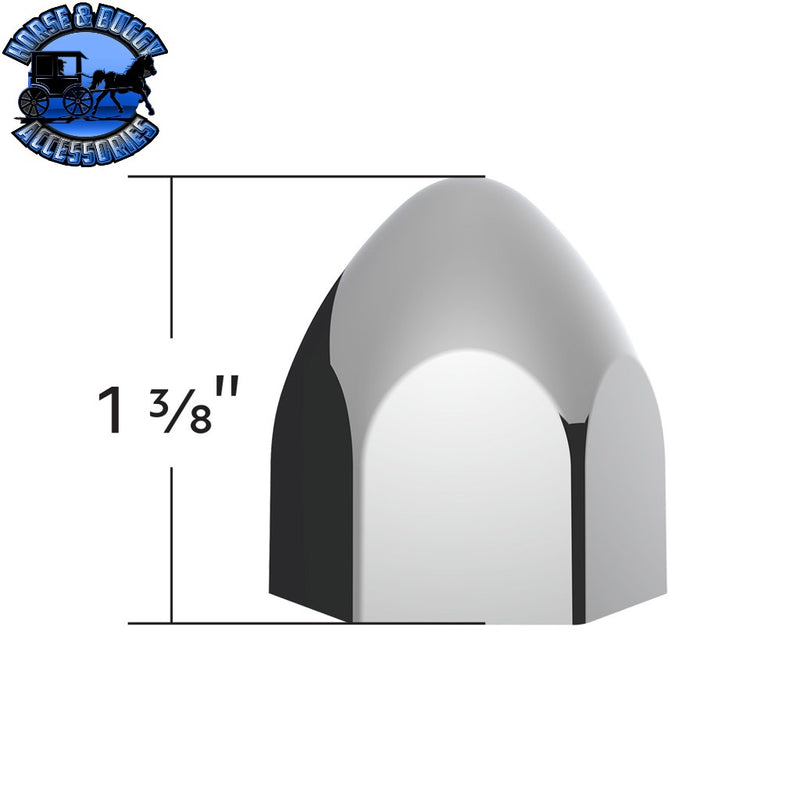 UP-10069P50 3/4" X 1 3/8" Chrome Plastic Bullet Nut Cover - Push-On (50-Pack) NUT COVER Gray