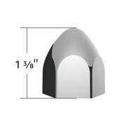 UP-10069P50 3/4" X 1 3/8" Chrome Plastic Bullet Nut Cover - Push-On (50-Pack)